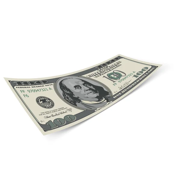 Hundred dollar bill. — Stock Vector