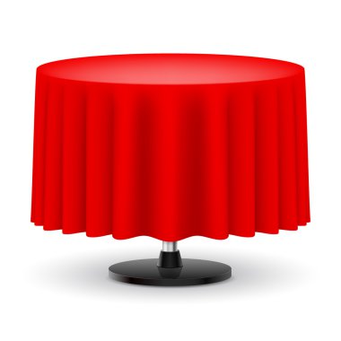 Round table with red cloth. clipart