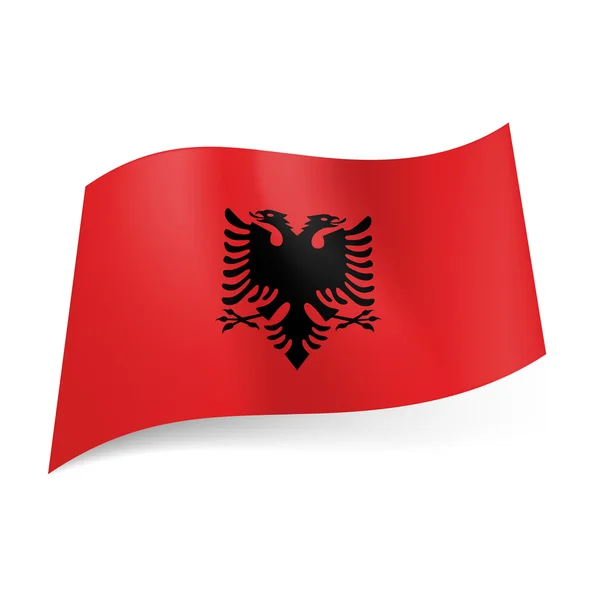 Bandiera di Stato dell'Albania . — Vettoriale Stock