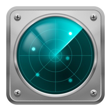 Radar ekranında metal çerçeve.