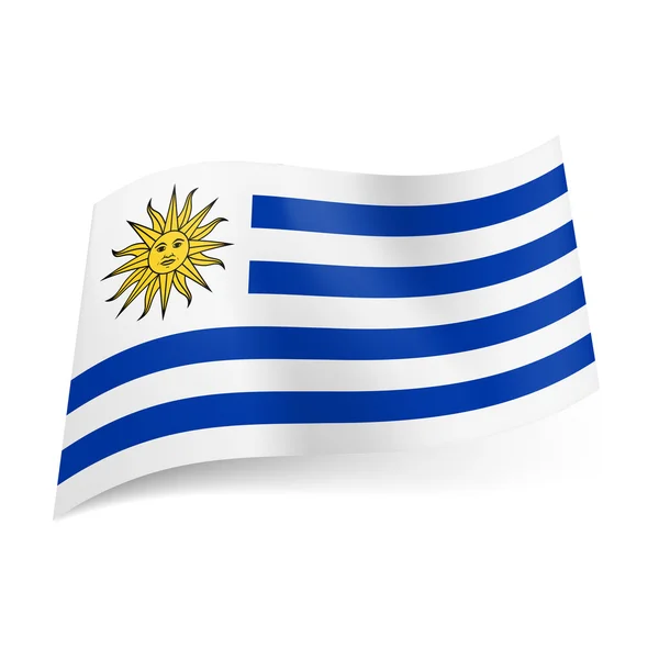 Vlag van uruguay. — Stockvector