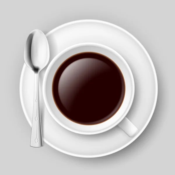Weiße Tasse Kaffee. — Stockvektor