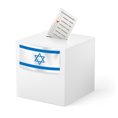 Ballot box with voicing paper. Israel. clipart