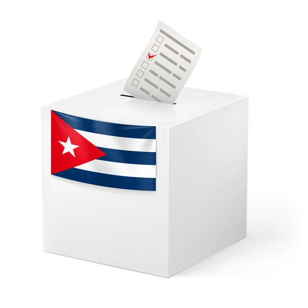 Oy sandığı ile kağıt dile getiren. Küba. — Stok Vektör