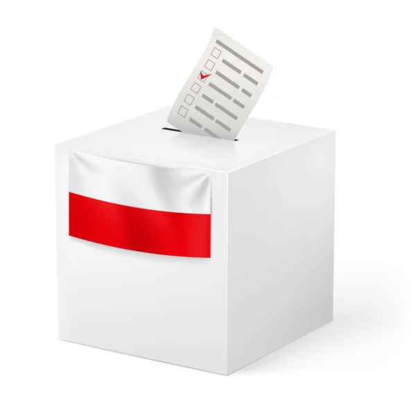 Ballot box with voicing paper. Poland. — Stock Vector