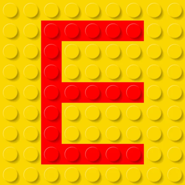 Lettre E en kit de construction . — Image vectorielle