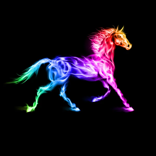 Cavalo de fogo colorido . —  Vetores de Stock