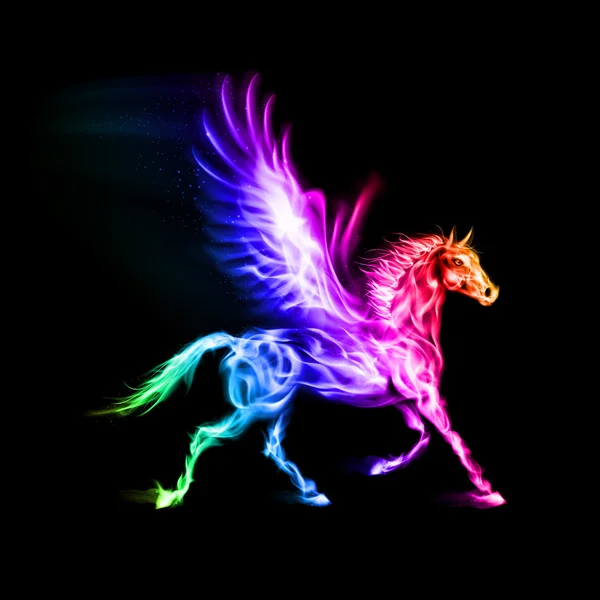 Pegasus api berwarna-warni . - Stok Vektor