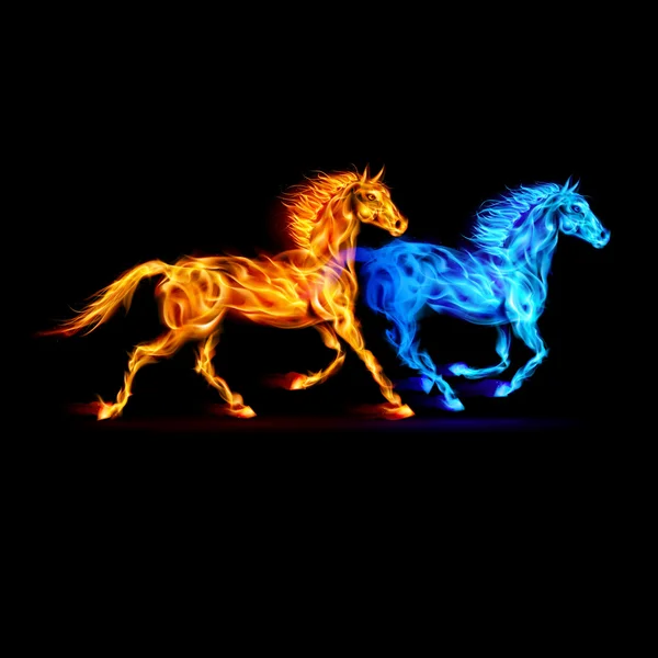 Fire horses. — Stock Vector