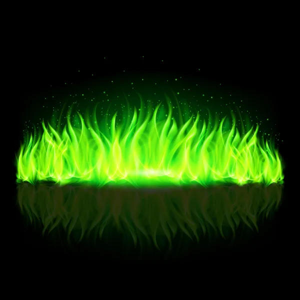 Green wall of fire. — Stock Vector