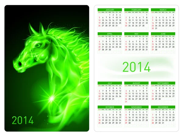 2014-es naptár. — Stock Vector