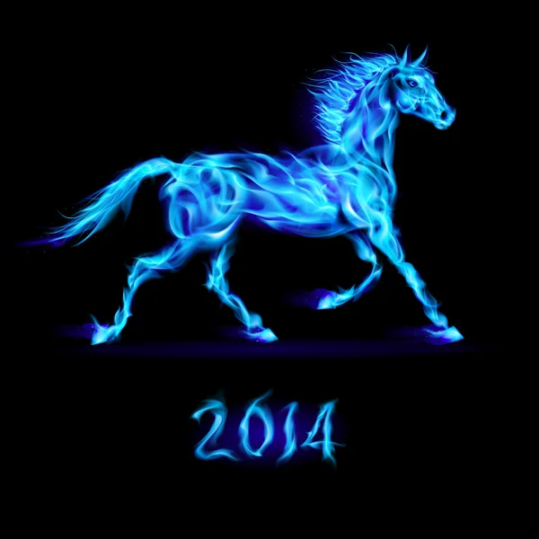 Nowy rok 2014: ogień konia. — Wektor stockowy