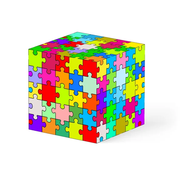 Cubo puzzle . — Vettoriale Stock