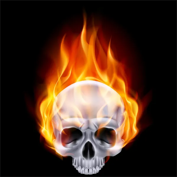 Fiery skull. — Stock Vector