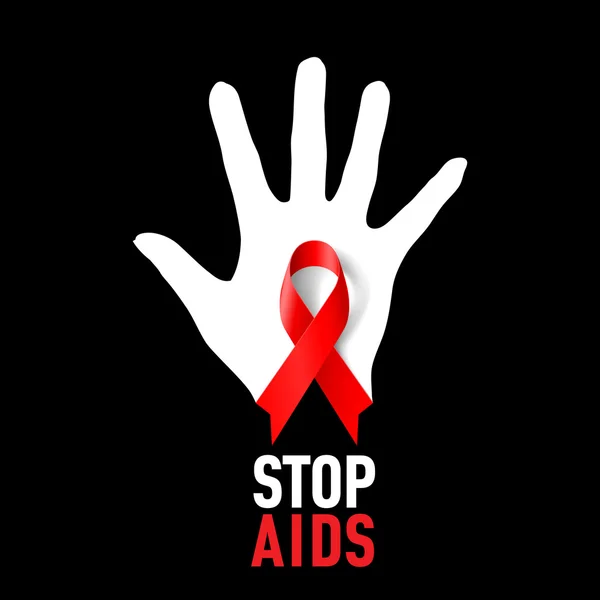 Parar sinal AIDS . —  Vetores de Stock