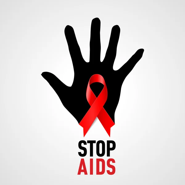 Parar sinal AIDS . —  Vetores de Stock