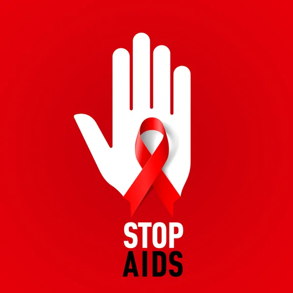 Stop aids teken. — Stockvector