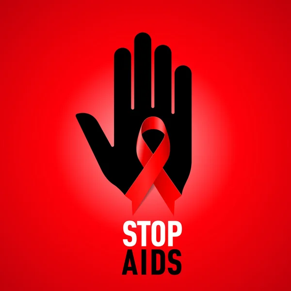 Stop au signe du sida . — Image vectorielle