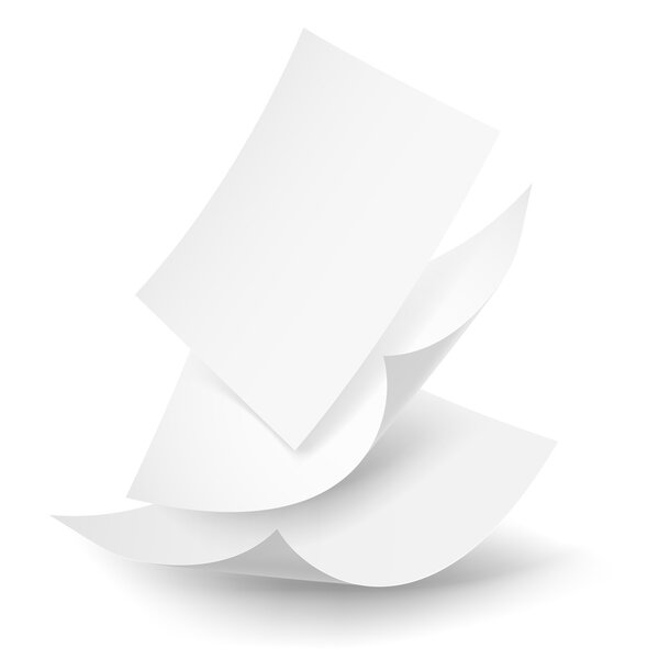 Falling paper sheets.