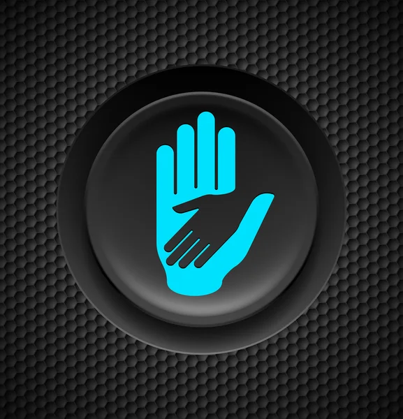 Aide bouton de la main . — Image vectorielle