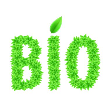 Yeşil bio metin.