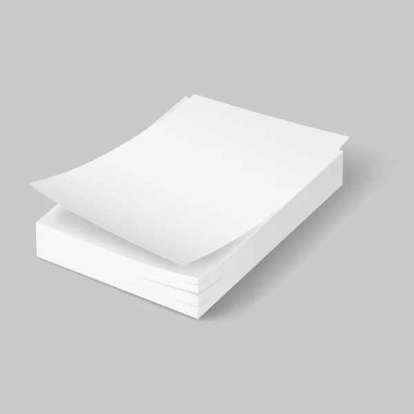 空白の紙のスタック. — ストックベクタ