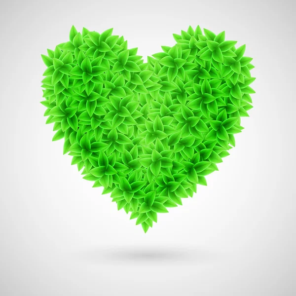 Green heart. — Stock Vector