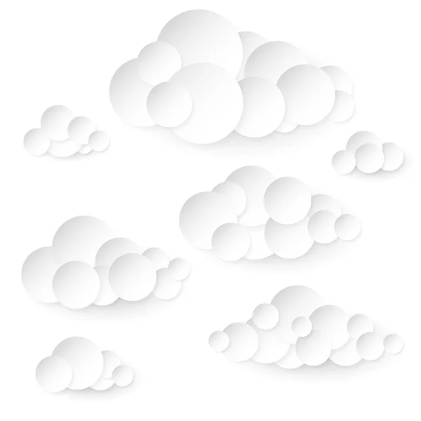 Papier wolken. — Stockvector