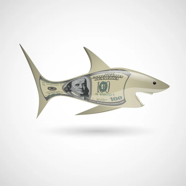 Dollar haai — Stockvector