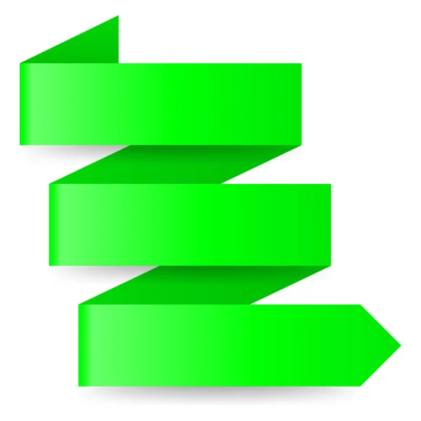 Seta de papel verde —  Vetores de Stock