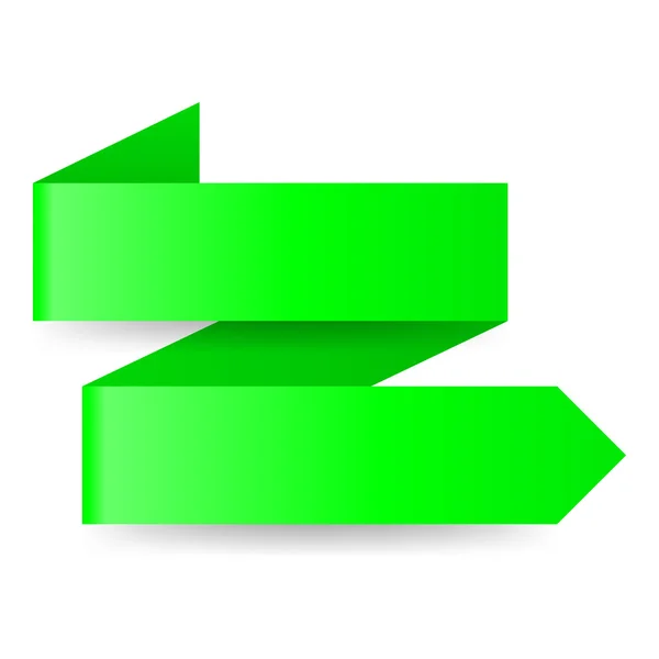 Green paper arrow — Stock Vector