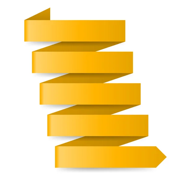Flecha de papel amarillo — Vector de stock
