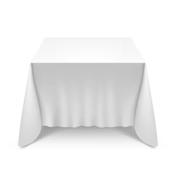 Mesa com pano branco — Vetor de Stock