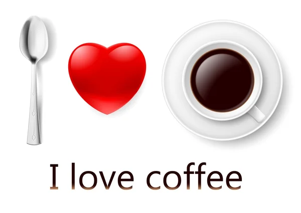 Me encanta el café. . — Vector de stock