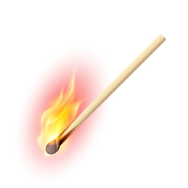 Burning match — Stock Vector