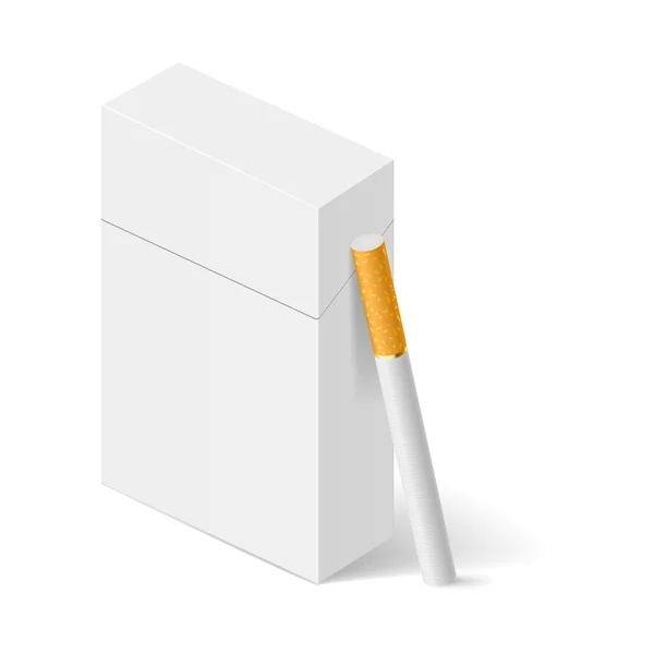 Envase blanco de cigarrillos — Vector de stock