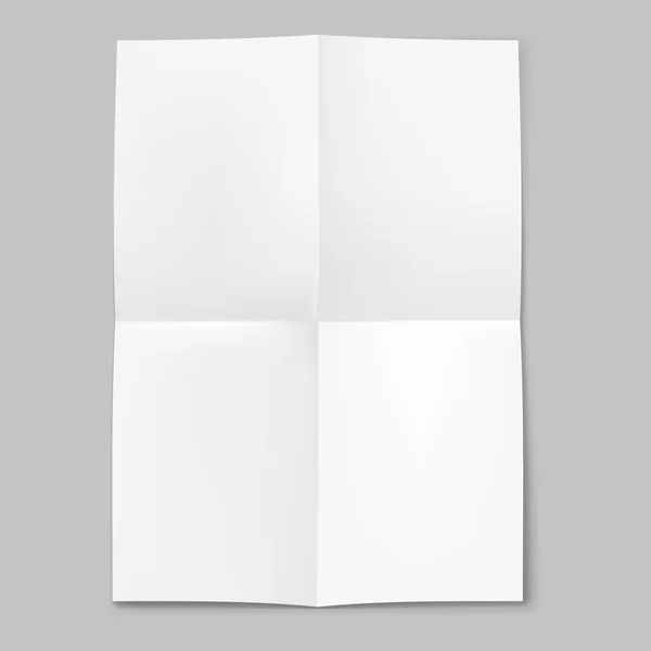 Leeres Blatt Papier gefaltet in vier — Stockvektor