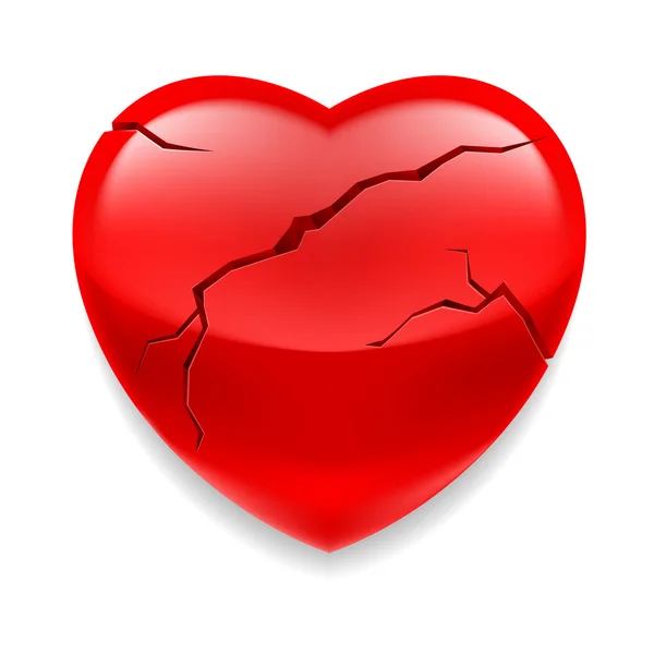 Cracked heart — Stock Vector