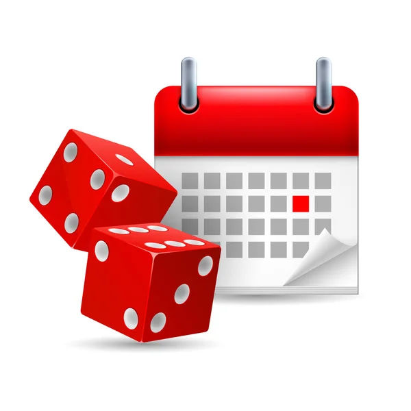 Kocka és a naptár — Stock Vector