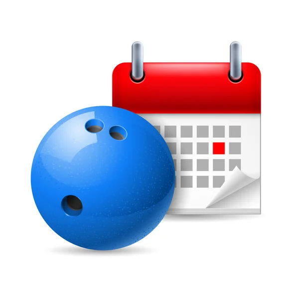 Bowling bal en kalender — Stockvector