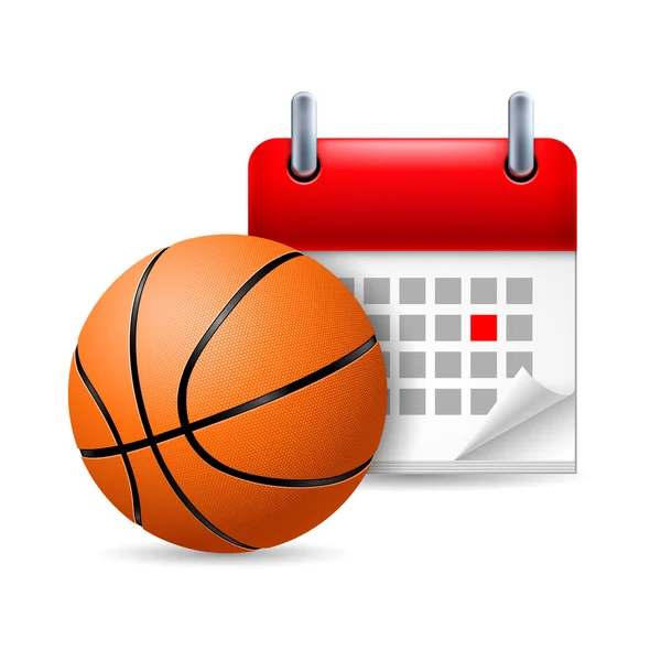 Basketbol ve takvim — Stok Vektör