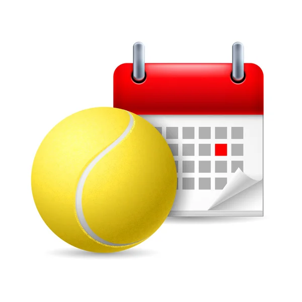 Tennis ball and calendar — Stock Vector