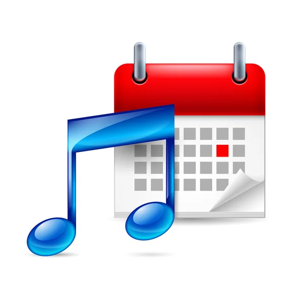 Muziek opmerking en kalender — Stockvector