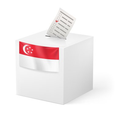 Kağıt oy ile oy sandığı. Singapur