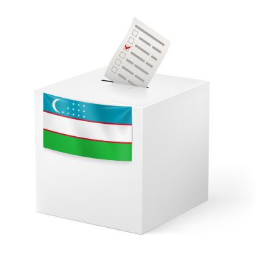 Kağıt oy ile oy sandığı. Özbekistan