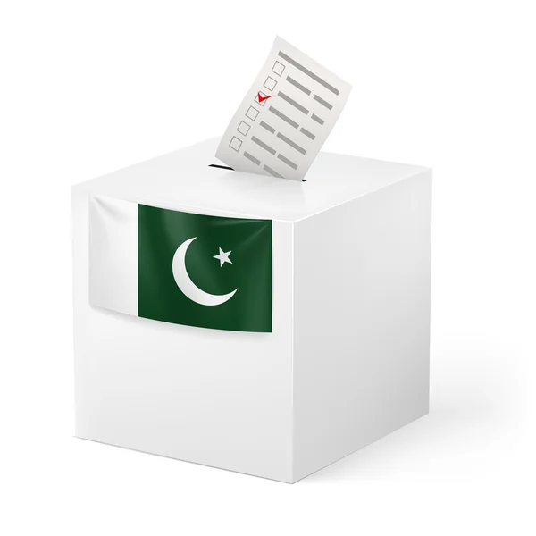 Ballot box with voting paper. Pakistan — Stock Vector