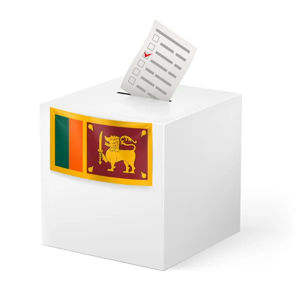 Ballot box with voting paper. Sri Lanka — Stock Vector