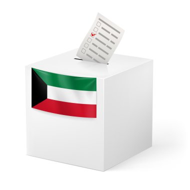 Kağıt oy ile oy sandığı. Kuveyt