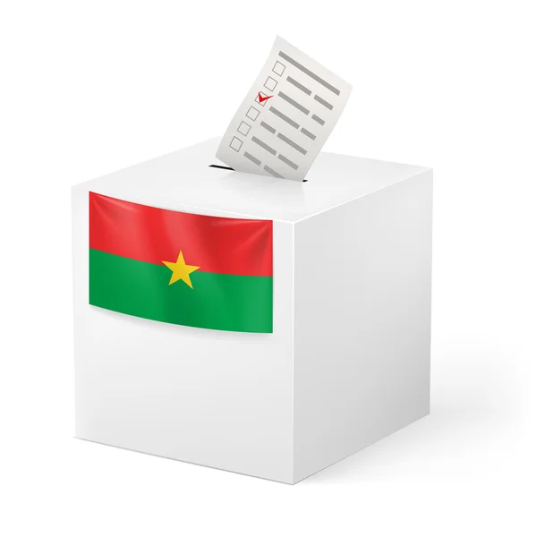 Ballot box with voting paper. Burkina Faso — Stock Vector