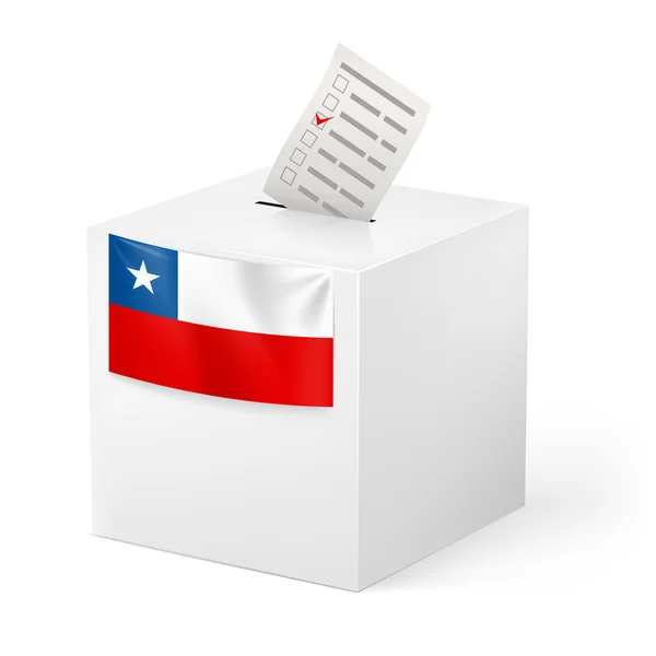 Ballot box with voting paper. Chile — Stock Vector